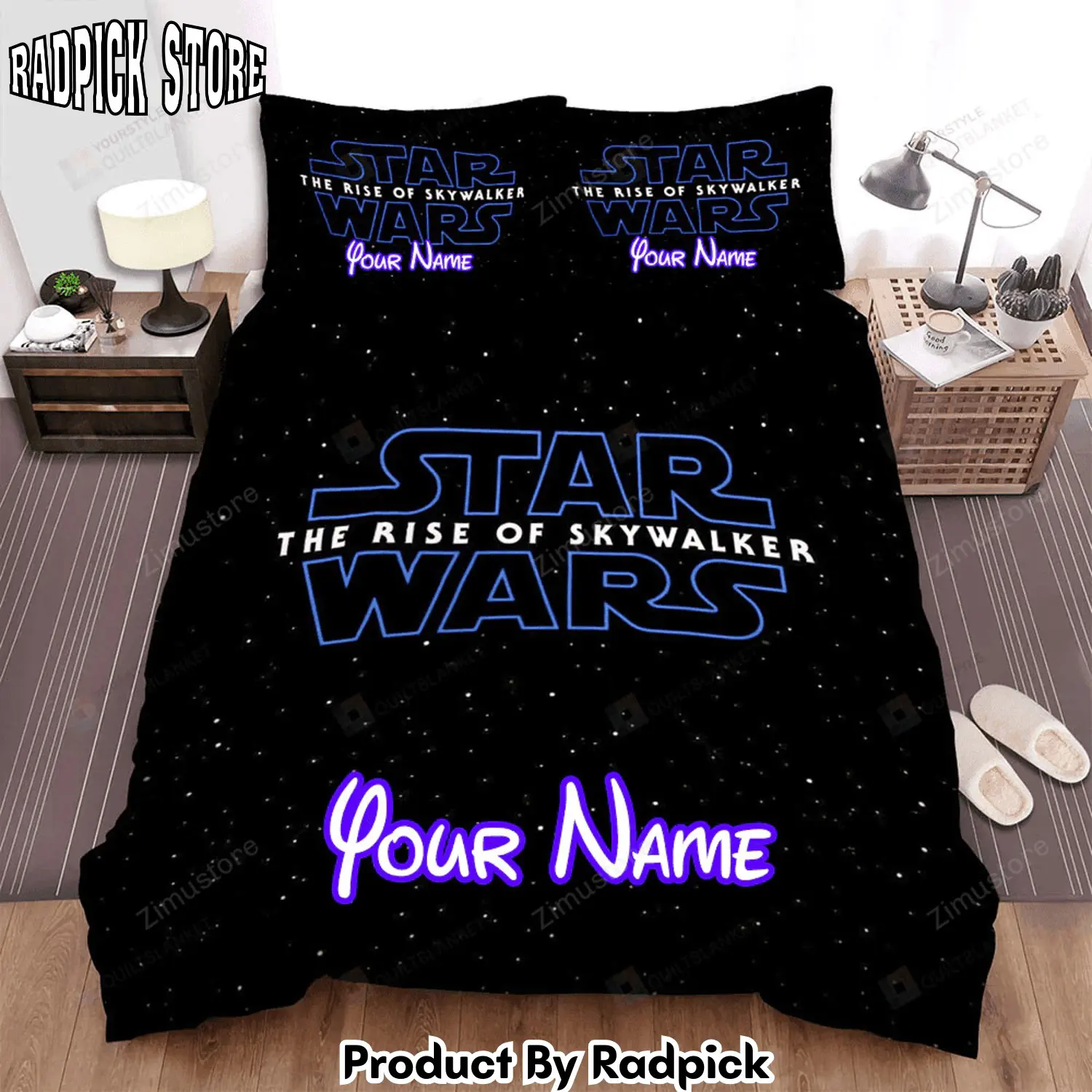 Radpick star wars episode ix the rise of skywalker star light december symbol movie poster bed sheets duvet cover personalized name bedding sets rp3271931